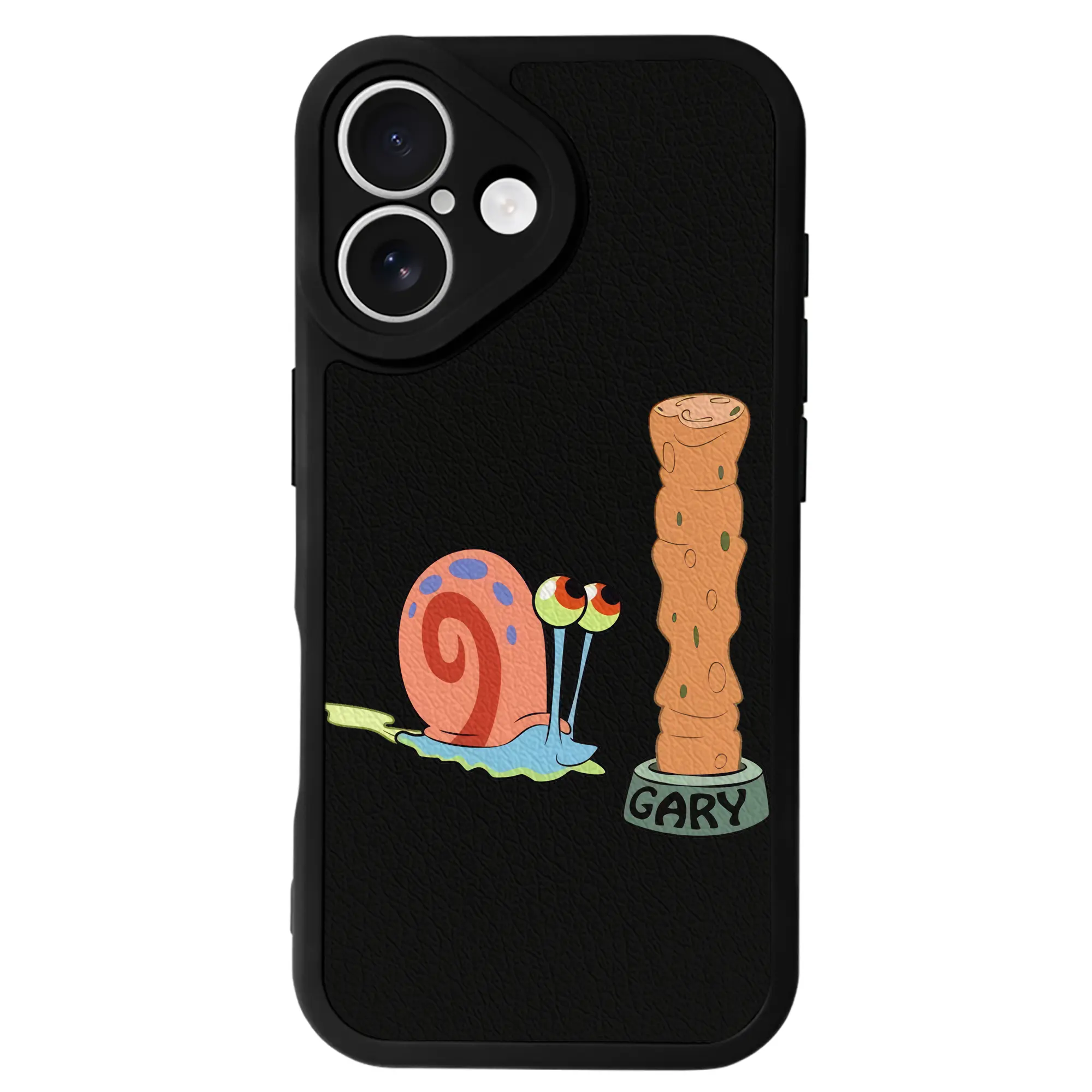 スポンジボブ グッズ カタツムリさん - IPhone 16シリーズ対応 ・ シリコンスマホケース ・ レザー調 ・ 高精度フィット ・ 耐衝撃 ・ ワイヤレス充電対応 ・ 精密カット